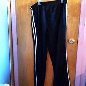CHEETAHS Black with white stripes running pants with zippers on side of each leg